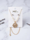 Gold Plated Clover Pendant Set for Women