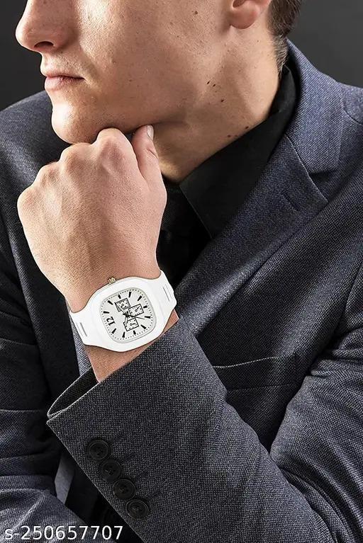 White Silicone Analogue Watch for Men