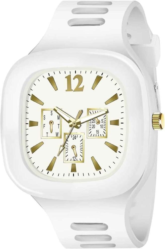 White Silicone Analogue Watch for Men