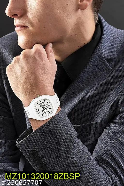 White Silicone Analogue Watch for Men