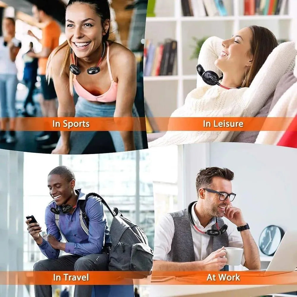 Neck Fan with USB Charging for Gym & Office Use