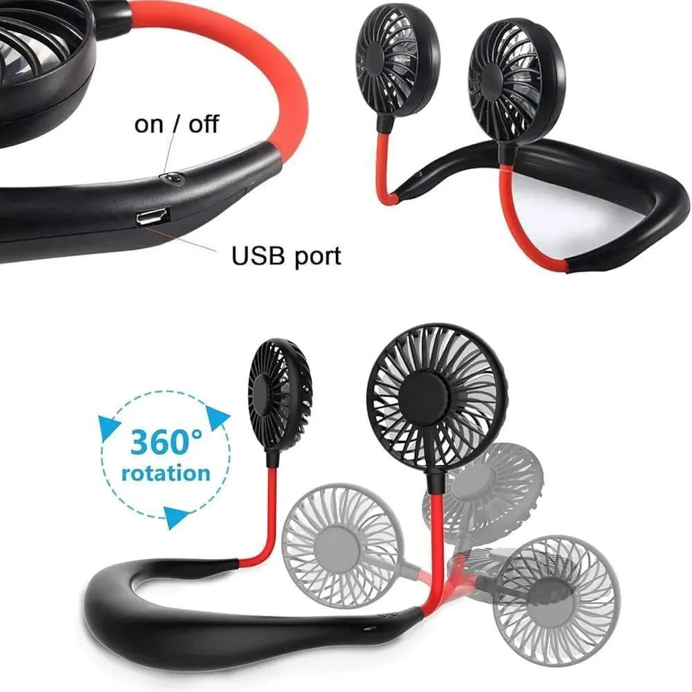 Neck Fan with USB Charging for Gym & Office Use