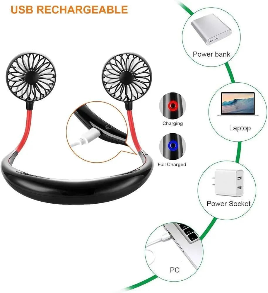 Neck Fan with USB Charging for Gym & Office Use