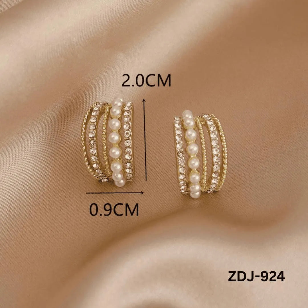 Double Pearl Necklace Gold Accents for Pakistani Women