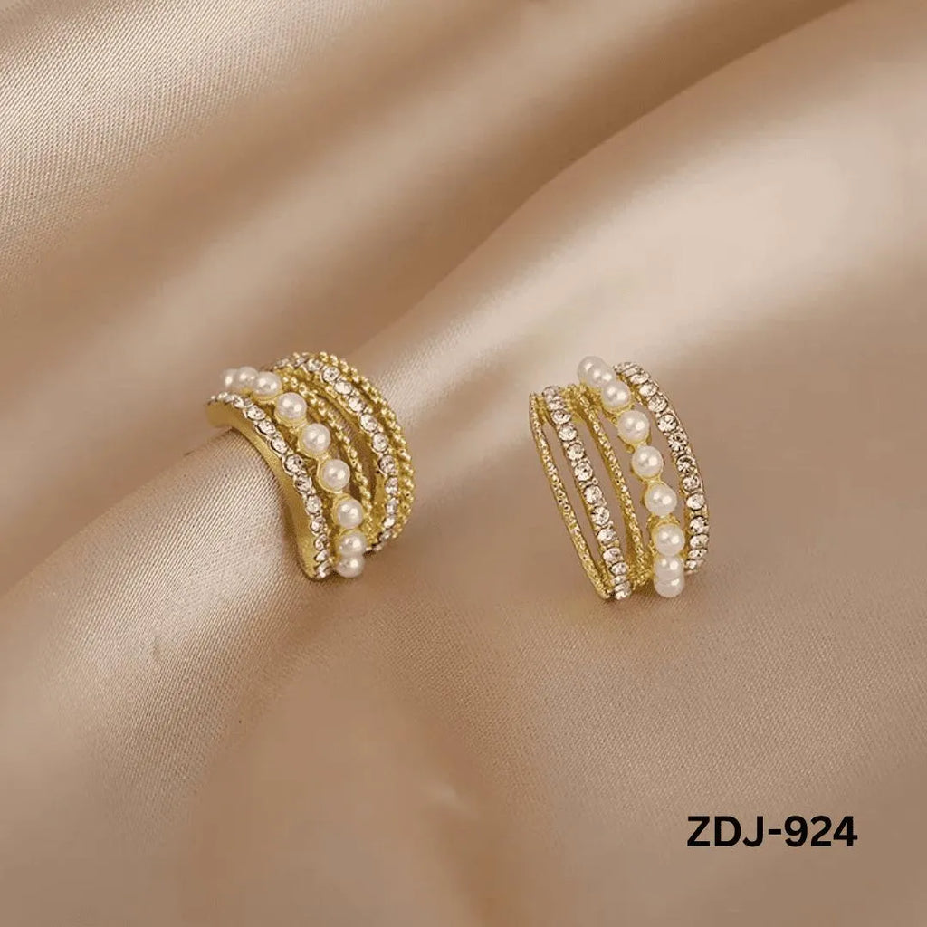 Double Pearl Necklace Gold Accents for Pakistani Women