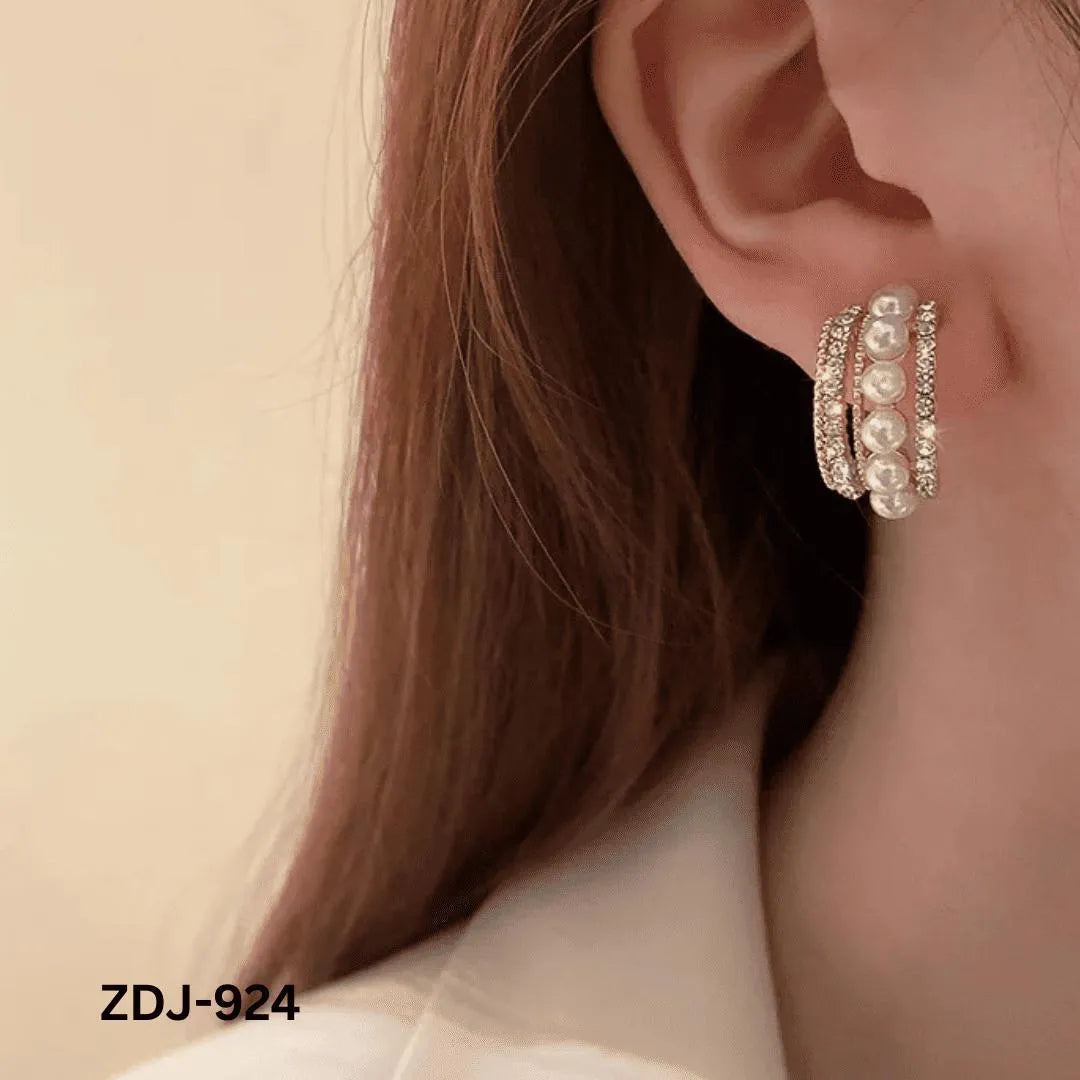 Double Pearl Necklace Gold Accents for Pakistani Women