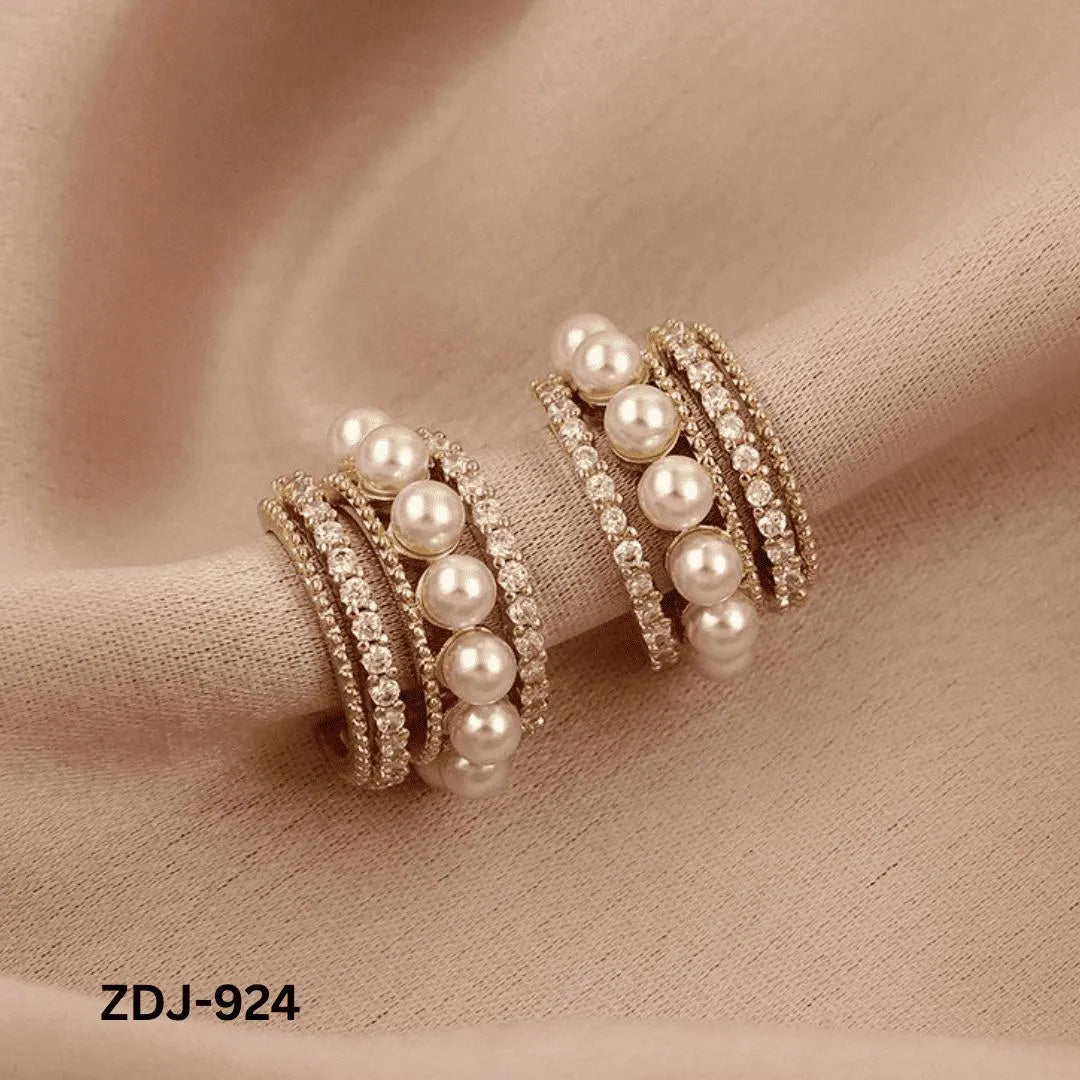 Double Pearl Necklace Gold Accents for Pakistani Women