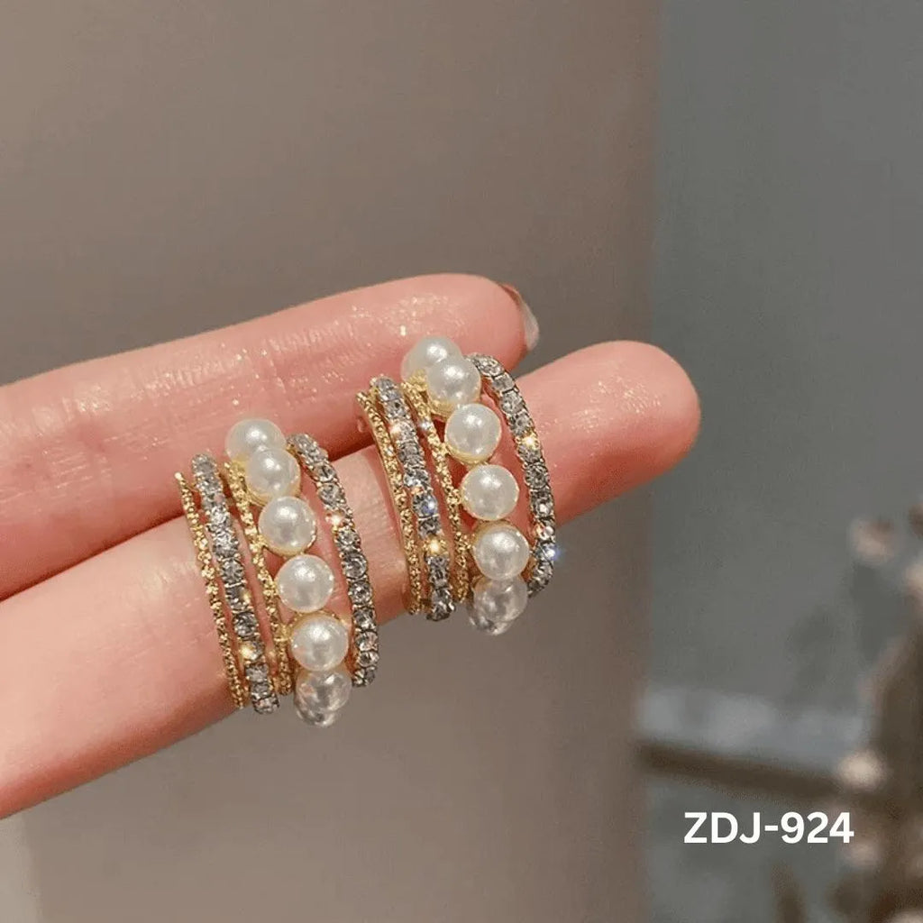 Double Pearl Necklace Gold Accents for Pakistani Women