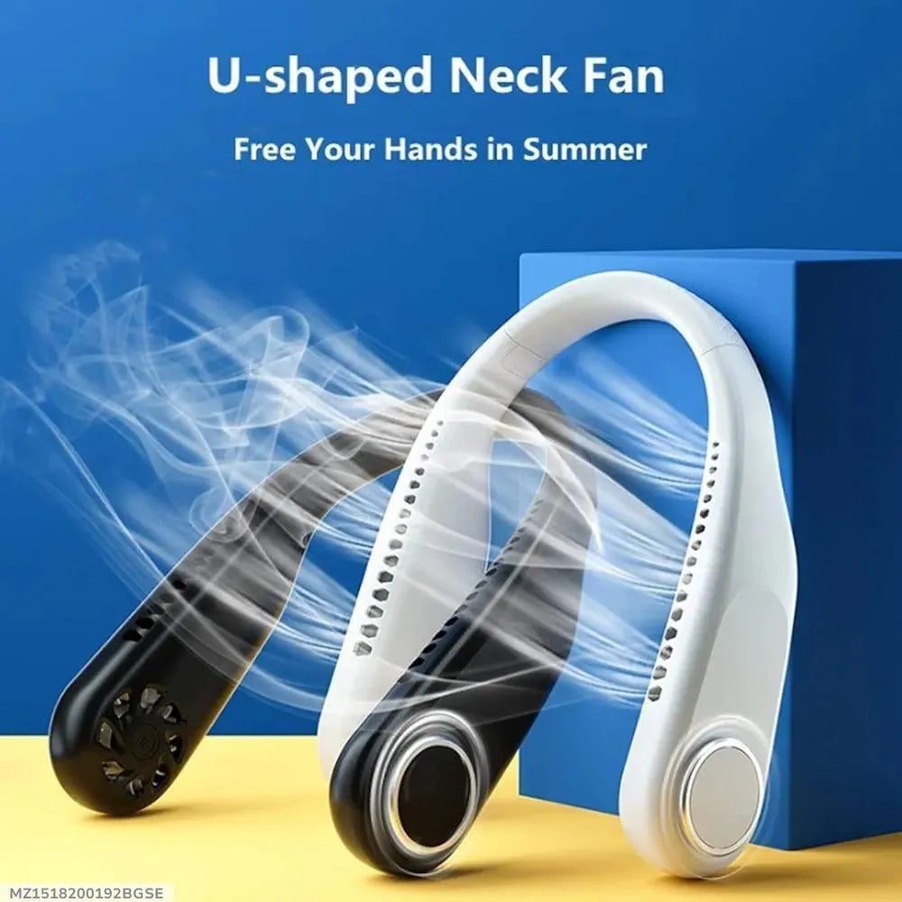 U-Shaped Neck Fan for Men Women Black White