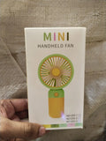 Rechargeable Mini Handheld Fan Yellow ABS