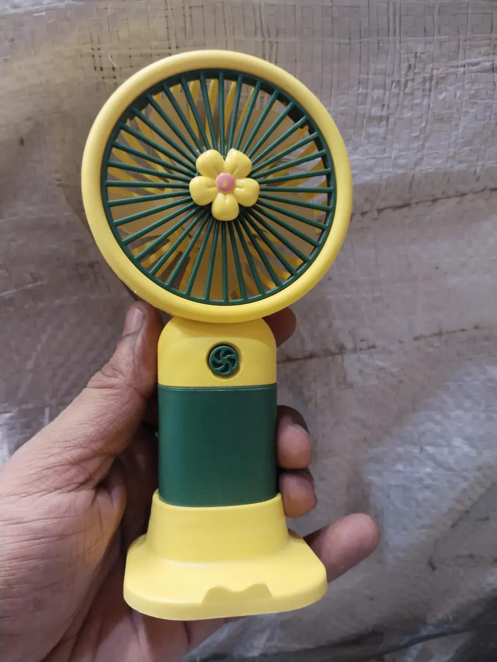 Rechargeable Mini Handheld Fan Yellow ABS
