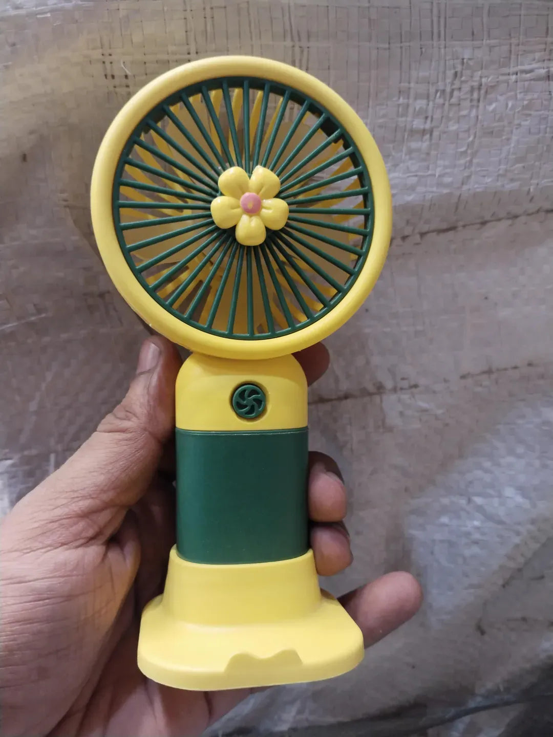 Rechargeable Mini Handheld Fan Yellow ABS