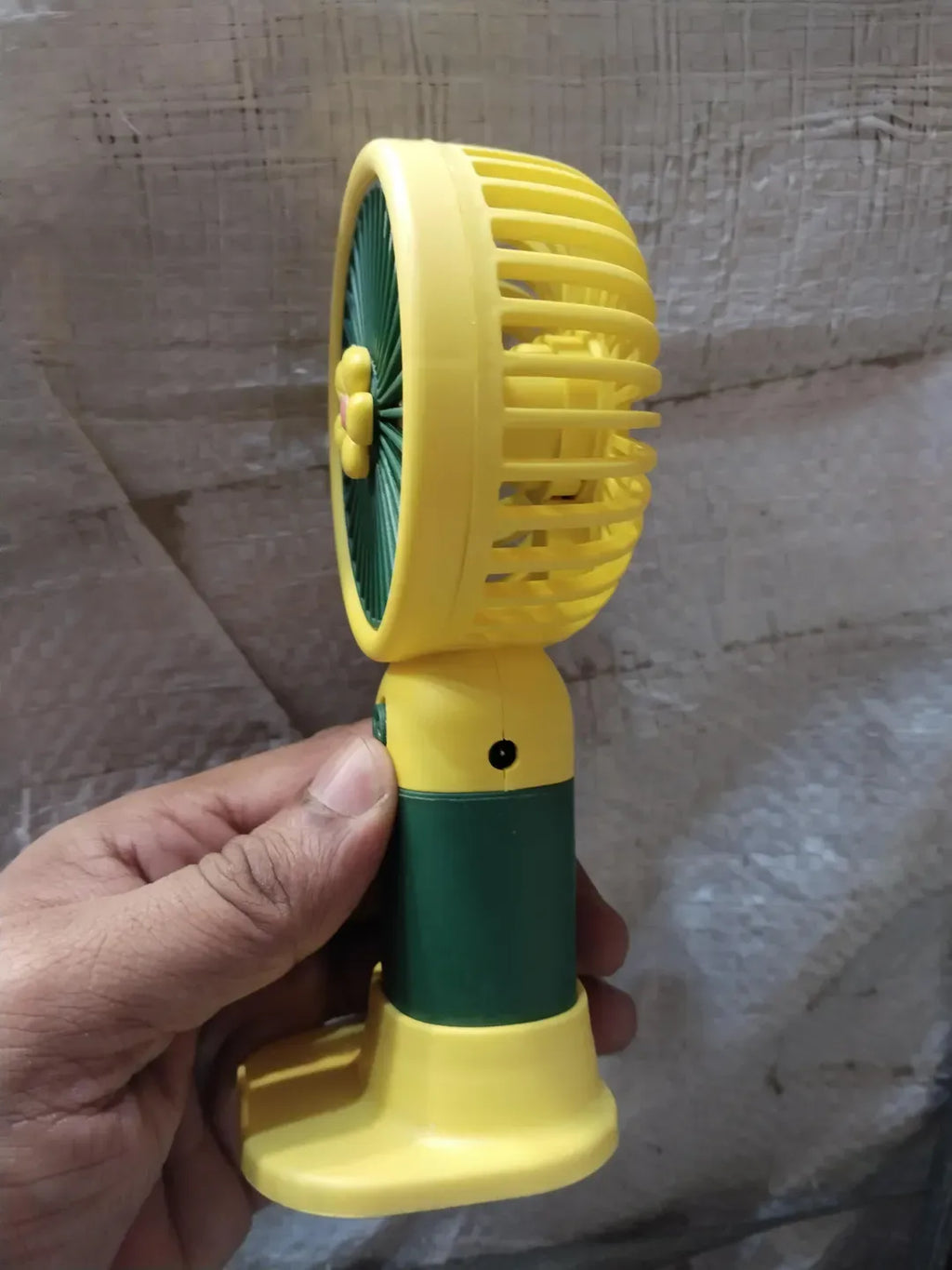 Rechargeable Mini Handheld Fan Yellow ABS