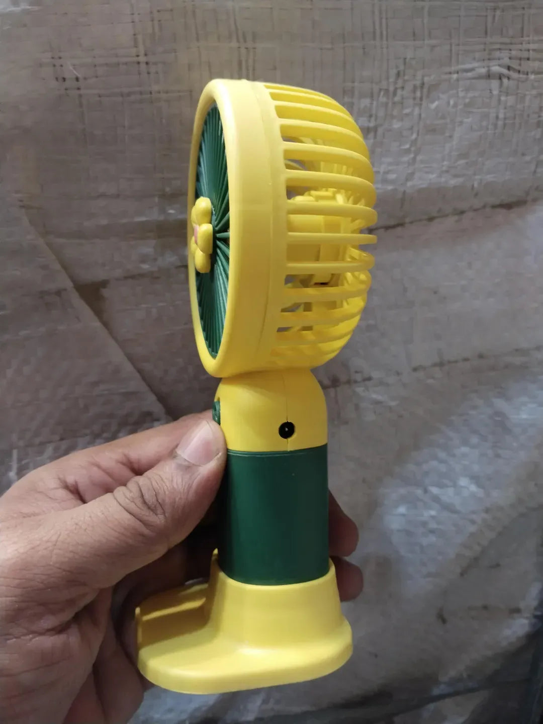 Rechargeable Mini Handheld Fan Yellow ABS