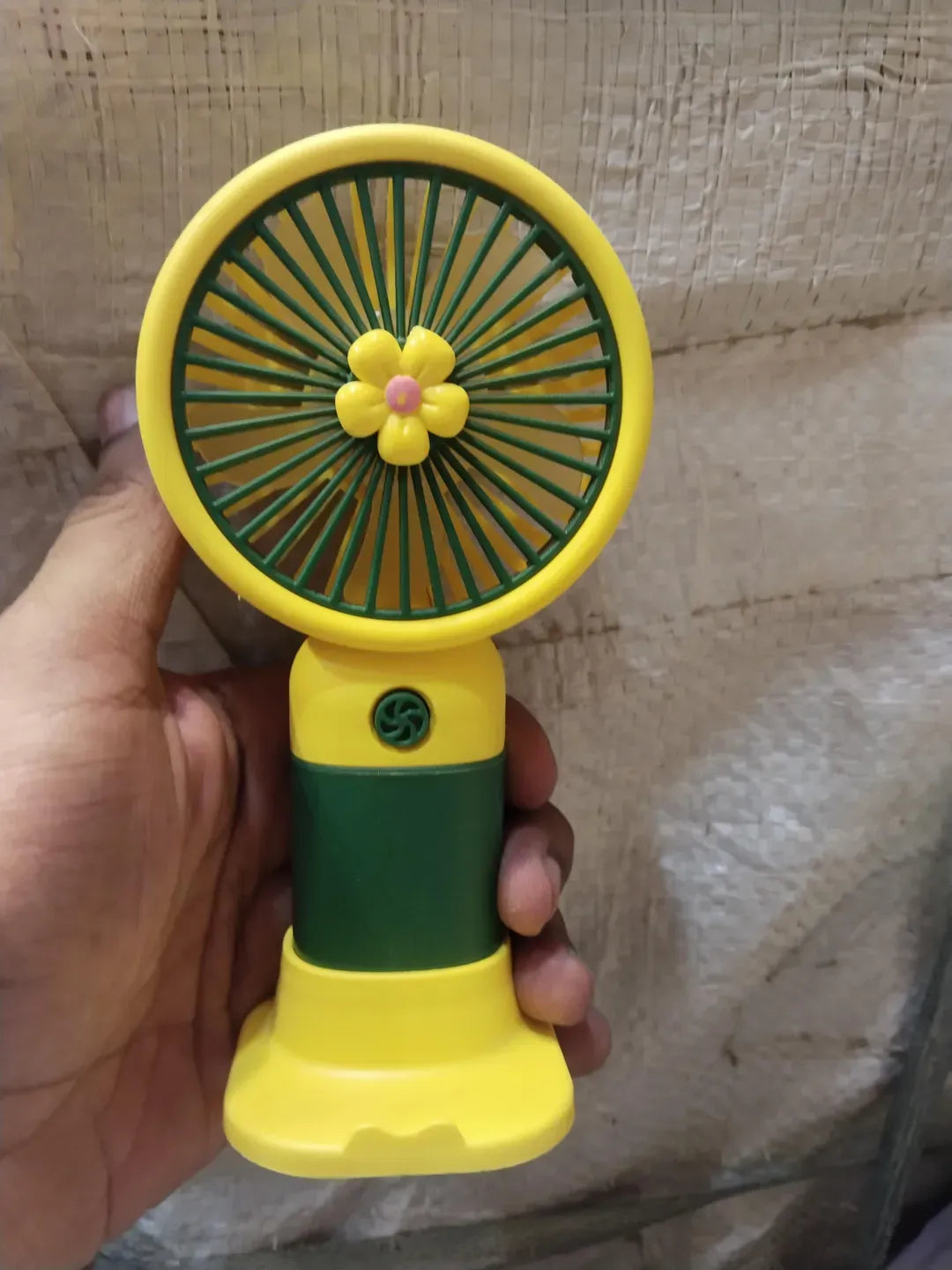 Rechargeable Mini Handheld Fan Yellow ABS
