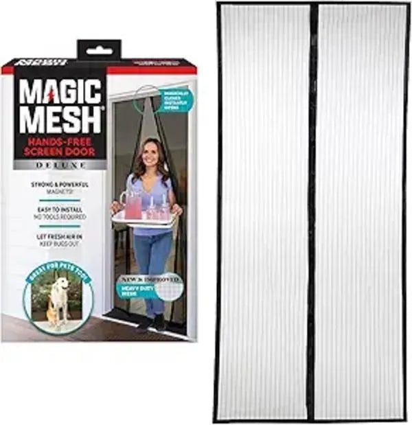 Magnetic Screen Door Mesh Curtain Black Auto Seal