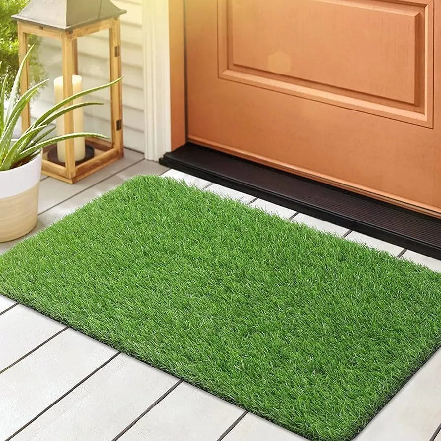 Green Artificial Grass Door Mat for Home Entrance