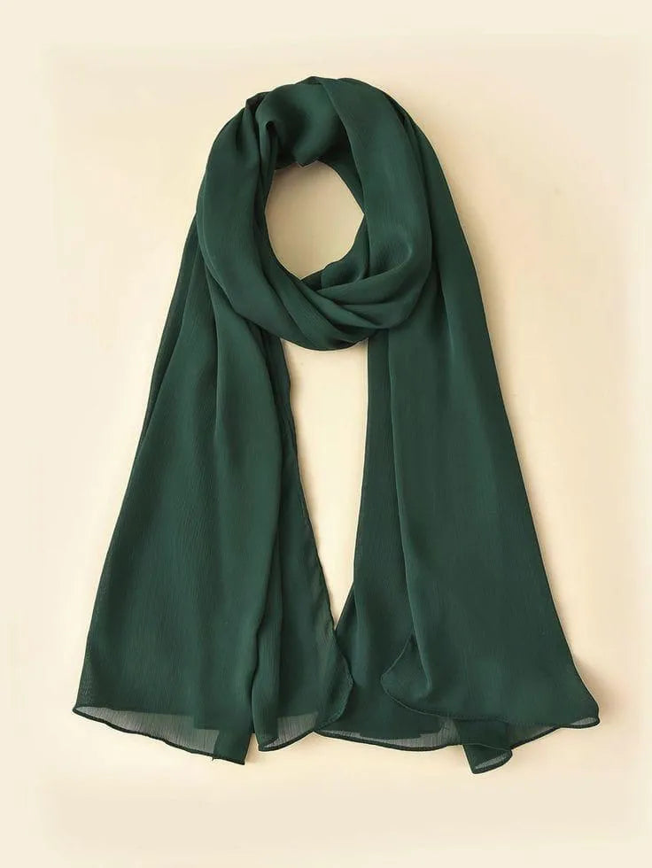 Soft Chiffon Hijab Brown Long Size Party Wear