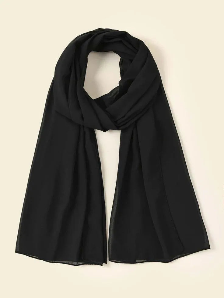 Soft Chiffon Hijab Brown Long Size Party Wear