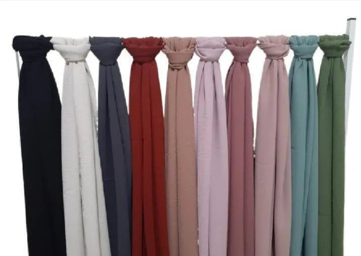 Soft Chiffon Hijab Brown Long Size Party Wear