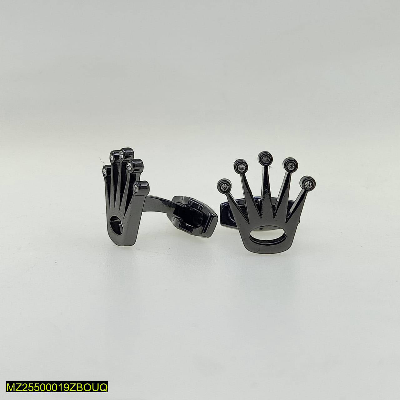 Premium Crown Cufflinks Gold Stainless Steel Wedding Office