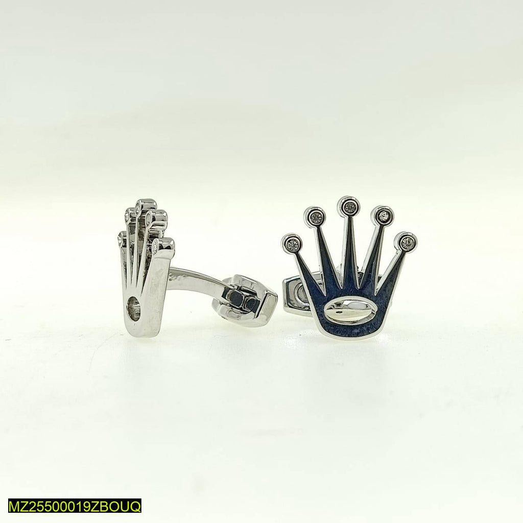 Premium Crown Cufflinks Gold Stainless Steel Wedding Office