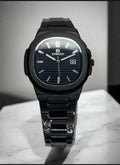 Men's Black Stainless Steel Ultra Thin Quartz Watch