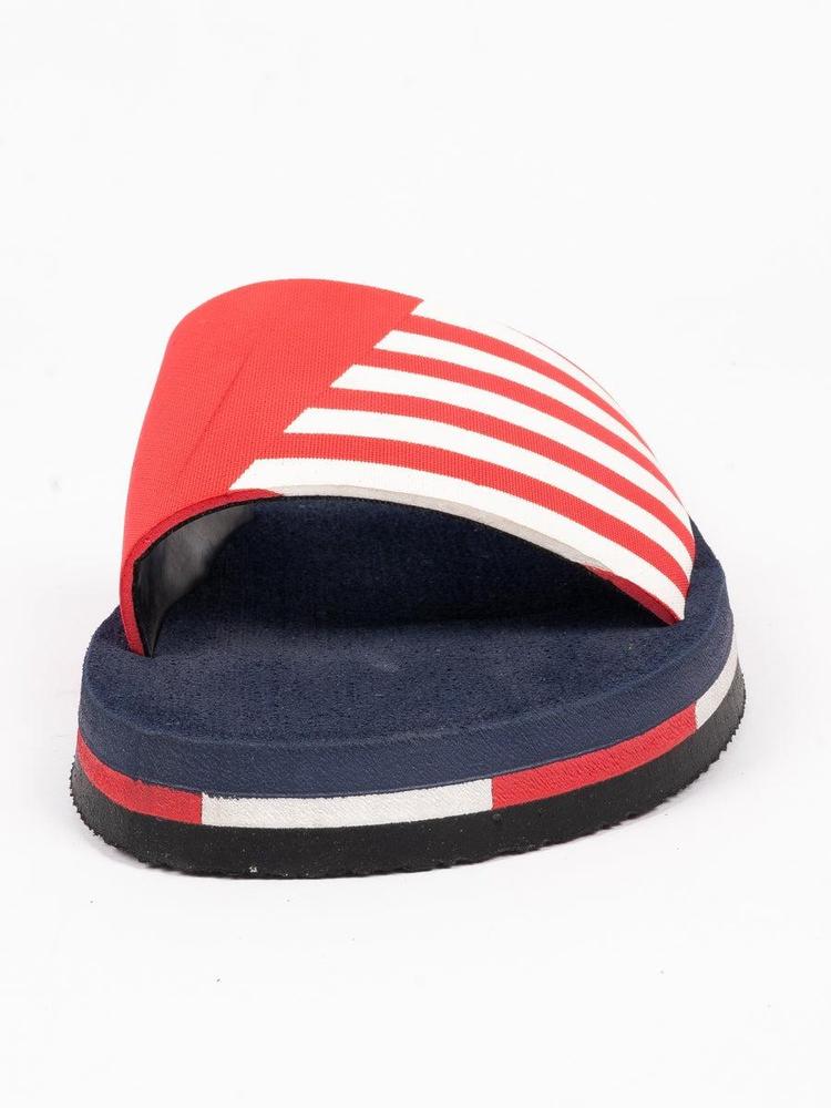 Men Red White Navy Stripe Slipper Sandals Pakistan