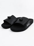 Black Camel Tassel Slide Slipper for Men PU Leather