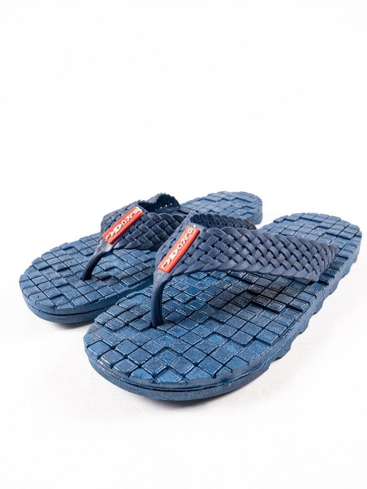 Blue Woven Rubber Slippers for Men Women Summer Wear