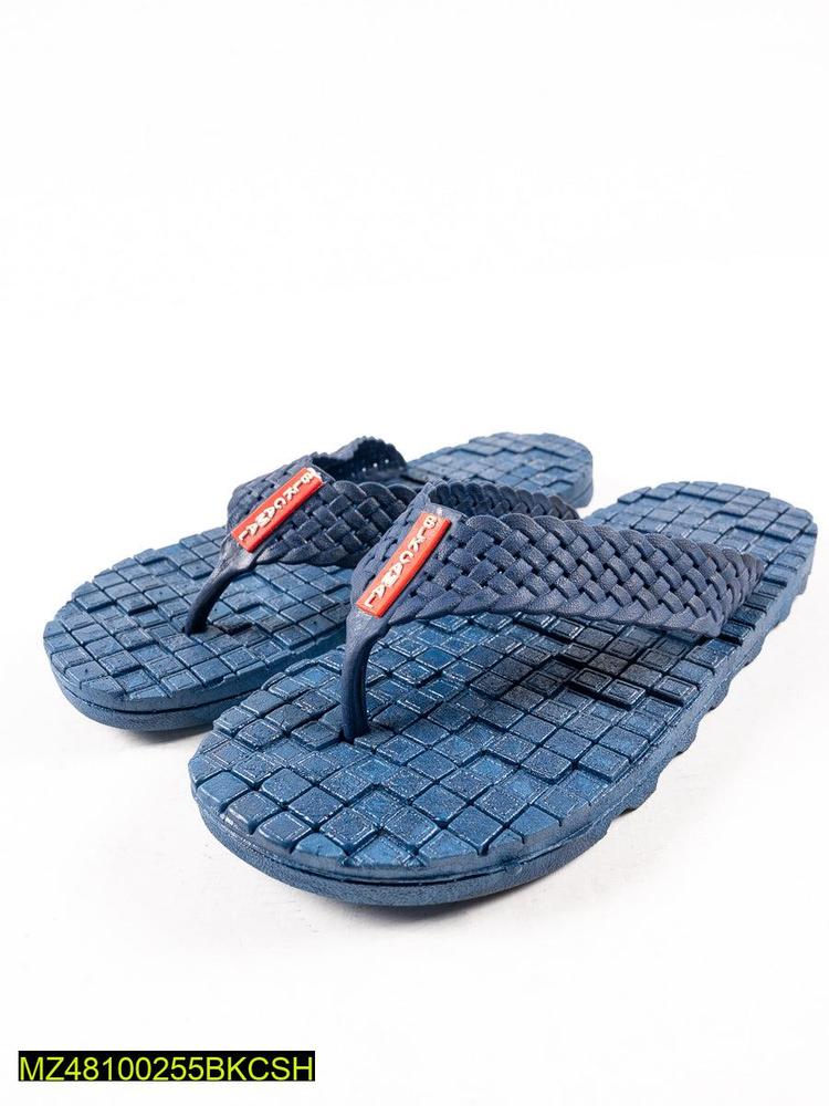 Blue Woven Rubber Slippers for Men Women Summer Wear