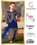 Unstitched Kids Wear Lawn Suit Charizma Blue Grey 2-Piece