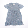 Toddler Girls Blue Floral Cotton Dress All Season