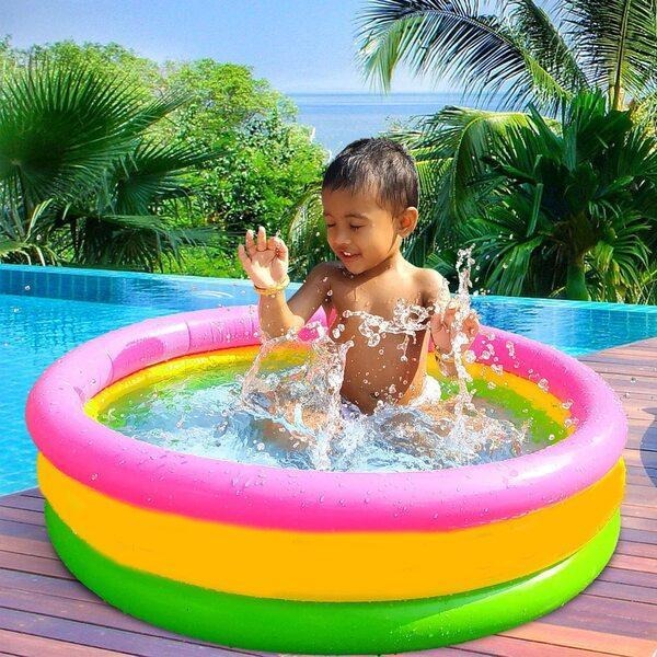 Rainbow Inflatable Baby Pool for Kids Balcony Play