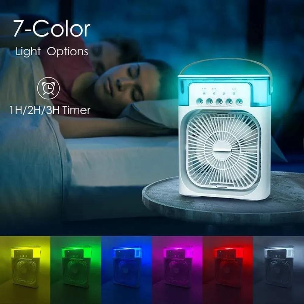 7-Color LED Mini Air Cooler with Timer