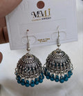 Fancy Silver Plated Artificial Stones Jhumka