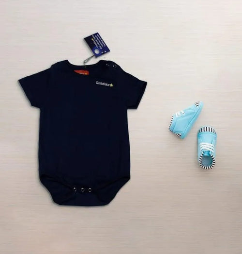 Blue Cotton Bodysuit for Baby Unisex 18-24M