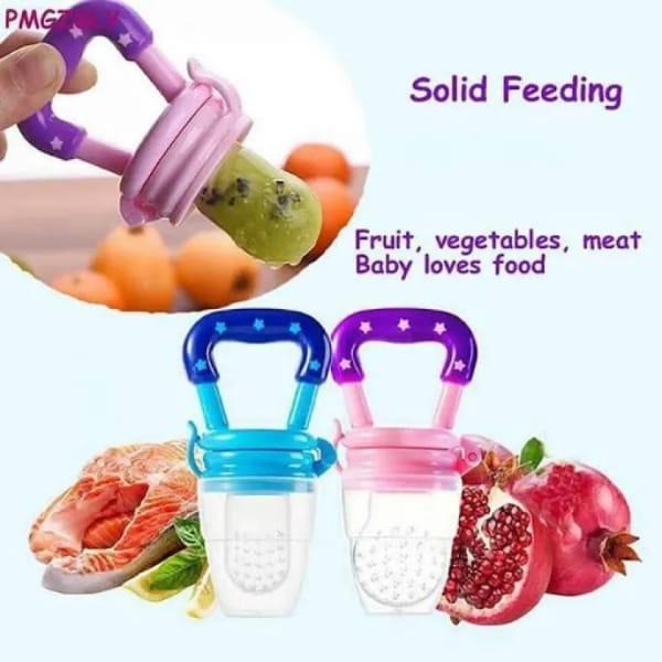 Baby Silicone Solid Feeding Pacifier Blue Pink