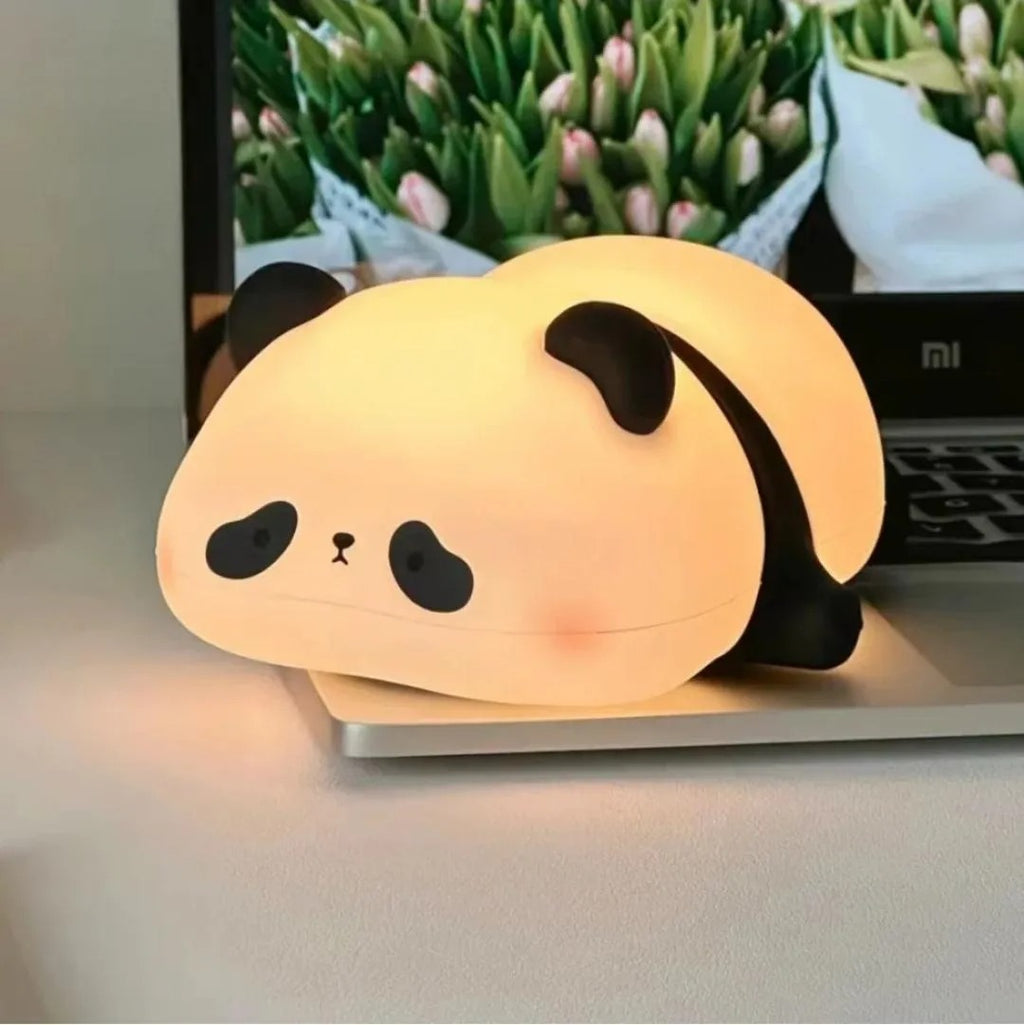 Silicone Panda Night Lamp USB Rechargeable Off-White Glow