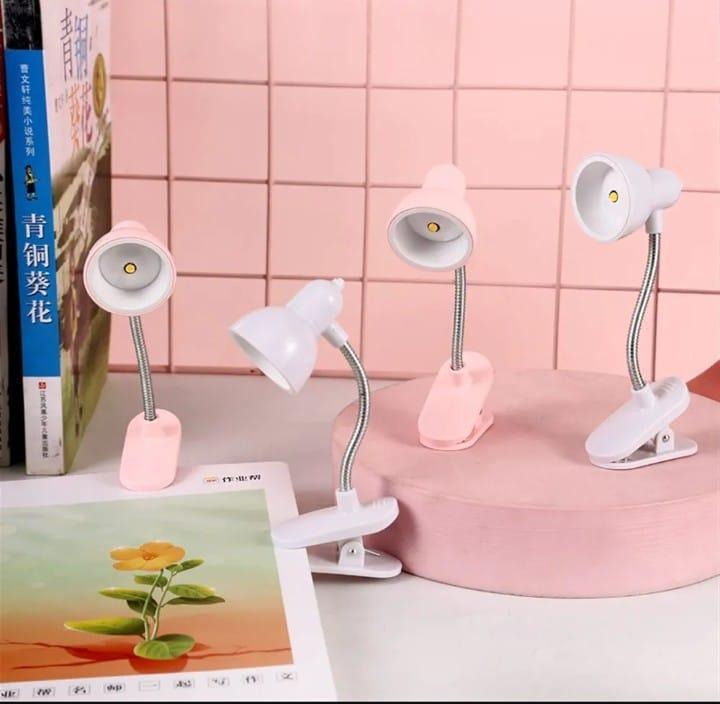 LED Clamp Lamp Pink White Adjustable Neck