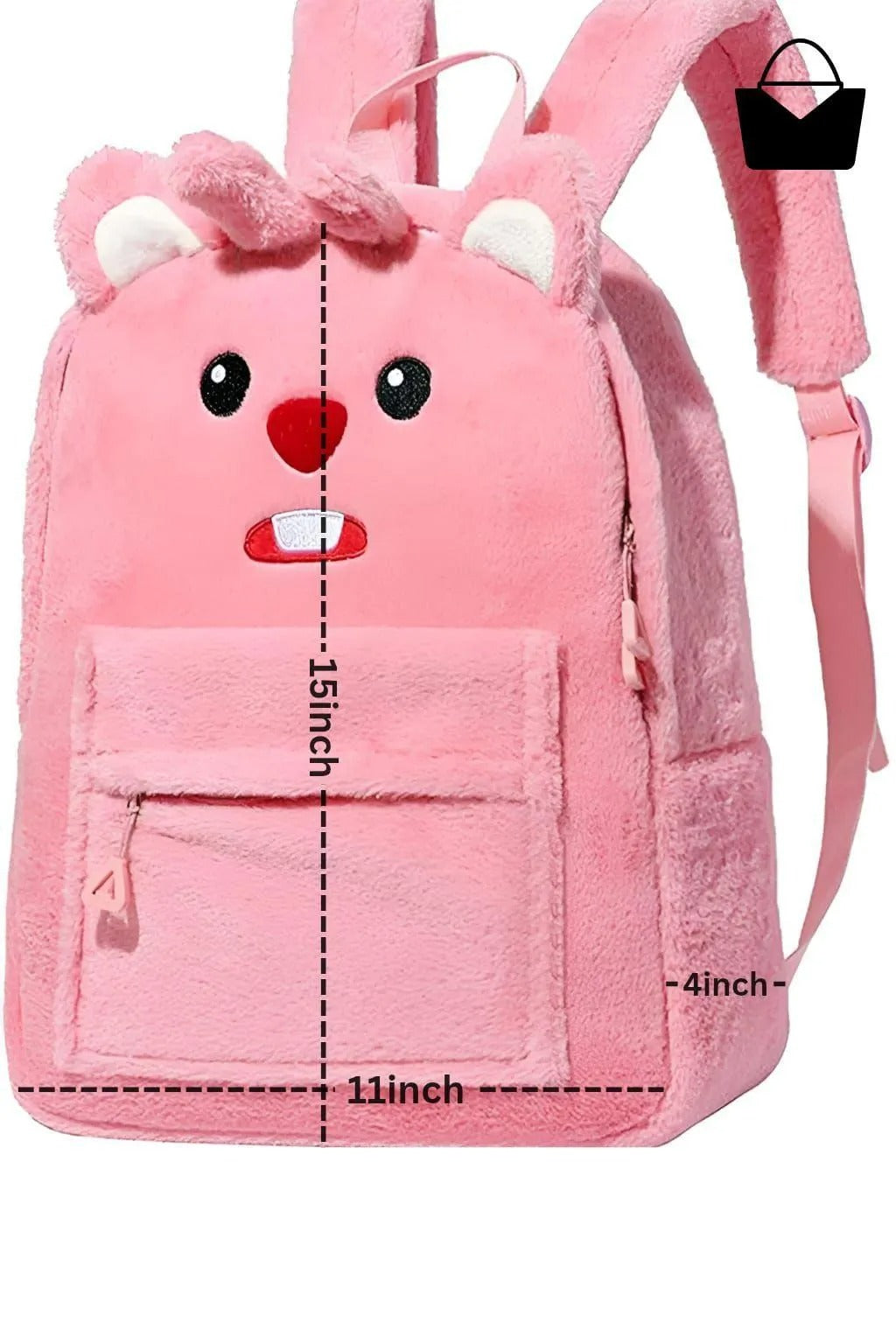 Pink Cute Bear Backpack for Girls Cotton