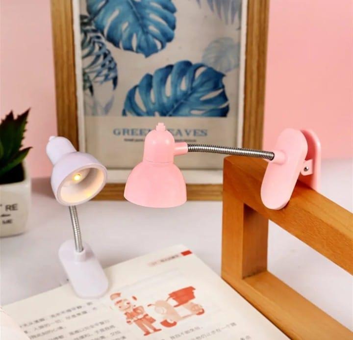 LED Clamp Lamp Pink White Adjustable Neck