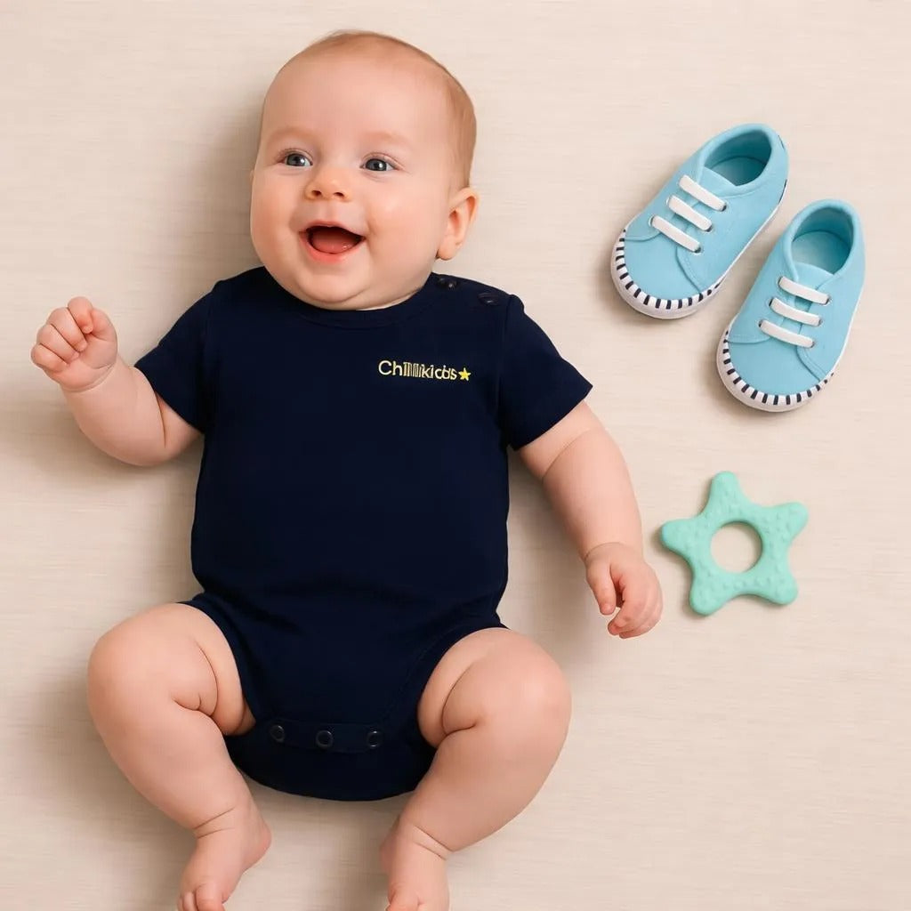 Blue Cotton Bodysuit for Baby Unisex 18-24M