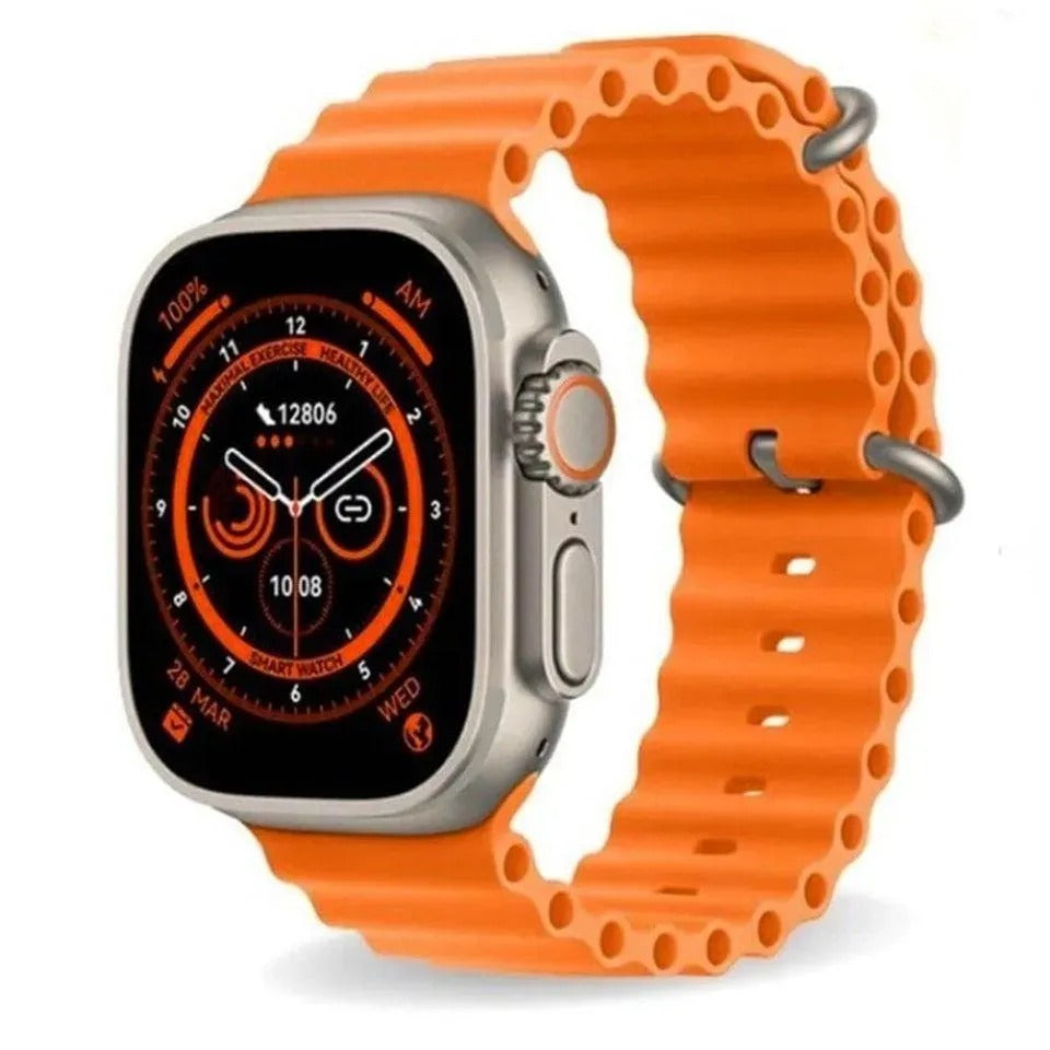 T900 Ultra 2 Smart Watch with Orange Strap & Blue Band