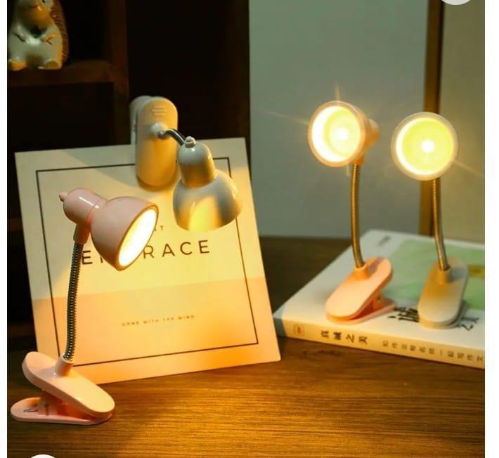 LED Clamp Lamp Pink White Adjustable Neck