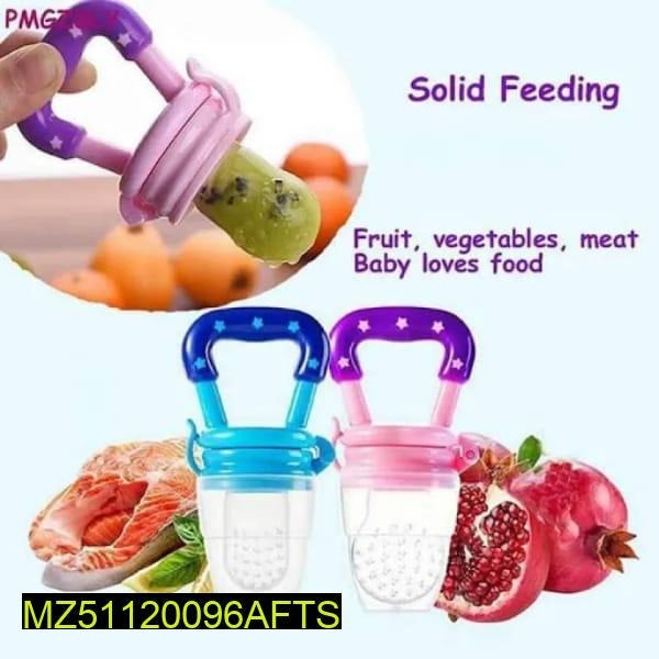 Baby Silicone Solid Feeding Pacifier Blue Pink