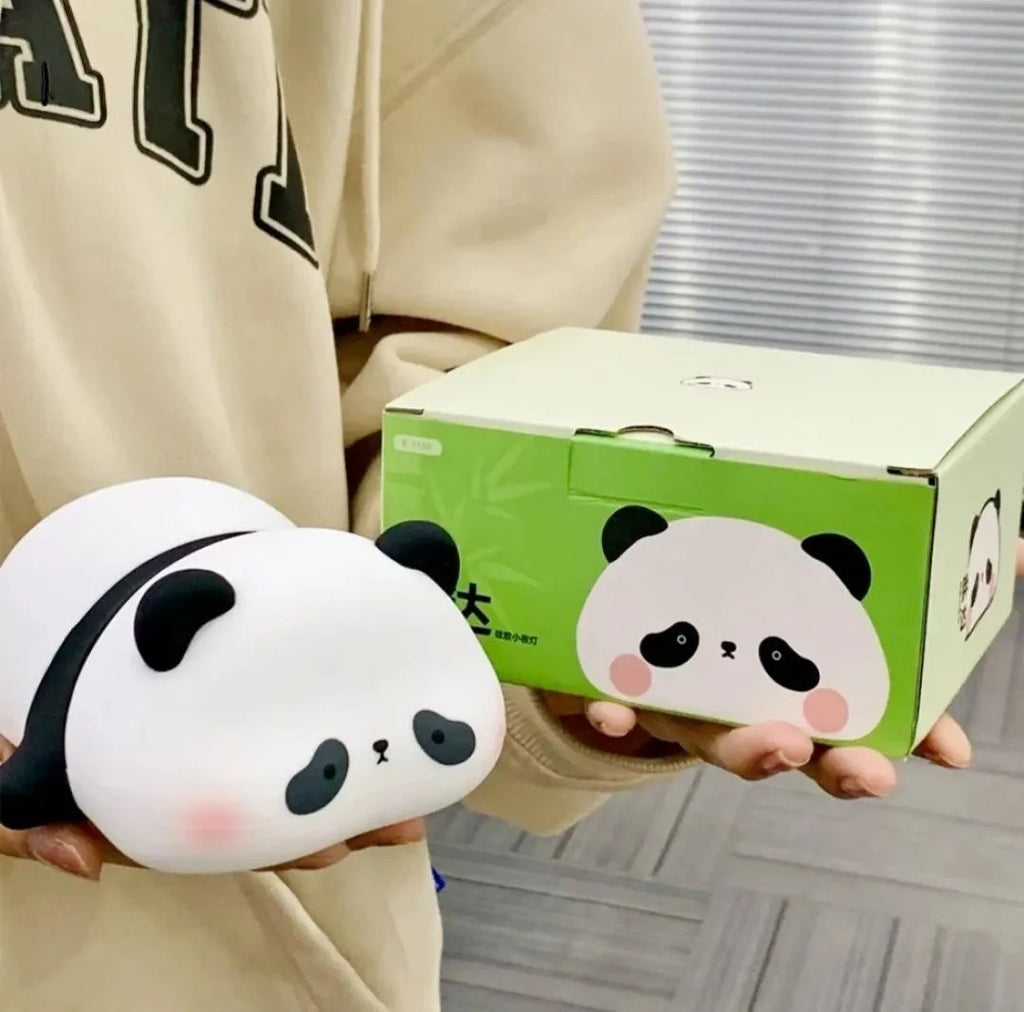 Silicone Panda Night Lamp USB Rechargeable Off-White Glow