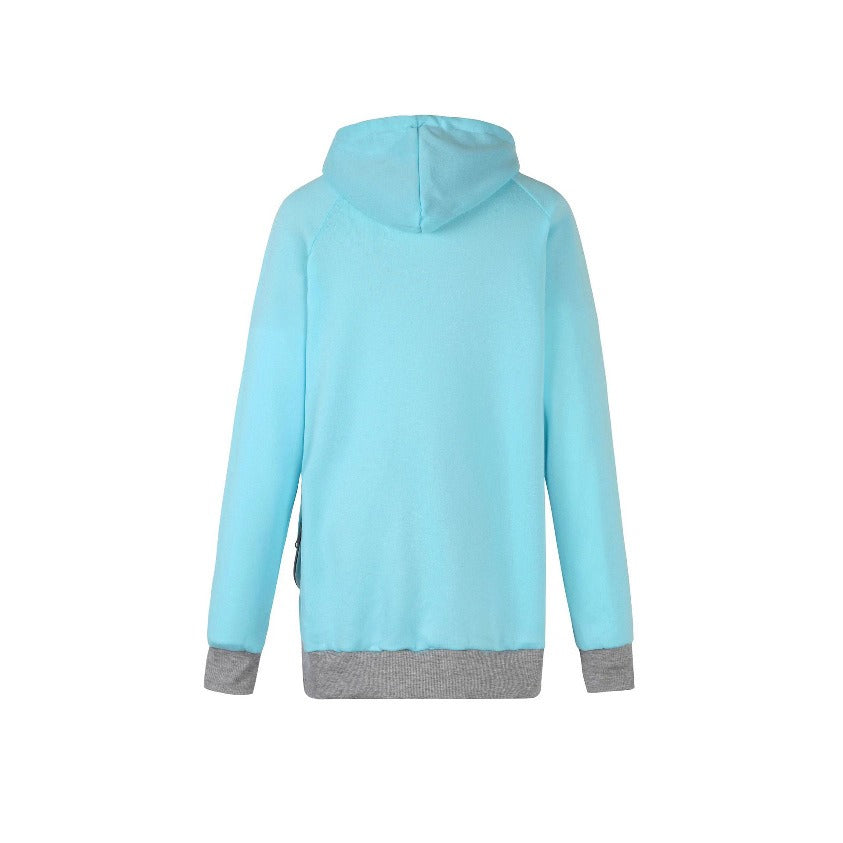 Women Hooded Sweatshirt with Dog Pocket Blue