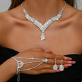 Elegant Bridal Jewelry Set with V-Neck Necklace & Earrings
